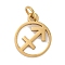 Ion Plating(IP) 304 Stainless Steel Charms, with Jump Ring, Laser Cut, Real 18K Gold Plated, Ring with Constellation Charm, Sagittarius, 13.5x11x1mm, Hole: 3mm