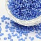 6/0 Round Silver Lined Round Hole Glass Seed Beads, Royal Blue, 4mm, Hole: 1.5mm, about 496pcs/50g