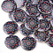 Printed Wooden Pendants, Flat Round, Black, 30x5mm, Hole: 1mm