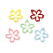 Rack Plating Alloy Pendants, Spray Painted Sakura Charms, Cadmium Free & Nickel Free & Lead Free, Mixed Color, 22.5x22x1.3mm, Hole: 1.4mm