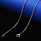 PVD Vacuum Plating 304 Stainless Steel Cable Chain Necklace, with Lobster Claw Clasp, Real 18K Gold Plated, 19.68 inch(50cm), Link: 2.5x1.5x0.5mm