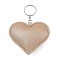 PU Leather Keychain, with Metal Findings, Heart, BurlyWood, 9.7cm