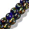 Handmade Lampwork Beads Strands, Dinosaur Egg, Blue, 16.5x13.5mm, Hole: 1.4mm, about 30pcs/strand, 19.29''(49cm)