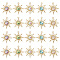 20Pcs 5 Colors Mermaid Fish Dragon Scale Alloy & Plastic Pendants, Light Gold, Sun, Mixed Color, 29x27x3mm, Hole: 1.2mm, 4pcs/color