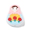 Doll Food Grade Silicone Focal Beads, DIY Necklaces Making, Colorful, 28x22x8mm, Hole: 3mm