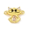 Real 18K Gold Plated Brass Pave Clear Cubic Zirconia Connector Charms, Cadmium Free & Nickel Free & Lead Free, Cat Shape, 10x13x3mm, Hole: 1.1mm