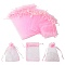 30Pcs 4 Styles Rectangle Organza Bags Jewellery Storage Pouches Wedding Favour Party Mesh Drawstring Gift, Pink, 9~18x7~13cm