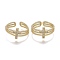 Adjustable Brass Micro Pave Clear Cubic Zirconia Cuff Rings, Open Rings, Long-Lasting Plated, Cross, Real 18K Gold Plated, 3.5~5mm, Inner Diameter: 16mm