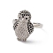 Penguin Clear & Black Cubic Zirconia Cuff Ring, Open Ring Jewelry for Women, Cadmium Free & Lead Free, Real Platinum Plated, 2.5mm, Inner Diameter: 17mm
