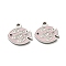 304 Stainless Steel Enamel Charms, Fish Charm, Stainless Steel Color, 9x9.5x1mm, Hole: 1.2mm