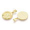 Brass Pendants, Cadmium Free & Nickel Free & Lead Free, Twelve Constellations, Flat Round, Real 18K Gold Plated, 24x20.5x2mm, Hole: 3.5x7mm