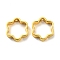 Rack Plating Brass Bead Frames, Long-Lasting Plated, Flower, Real 18K Gold Plated, 13x2.9x0.8mm, Hole: 0.9~1mm