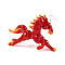 Handmade Lampwork Big Pendants, Horse, Red, 32~34x50~53x10~12mm, Hole: 3.5~4x4~5mm