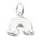 925 Sterling Silver Charms, Rainbow, with Jump Rings, Rainbow, 10x12x2mm, Hole: 4mm