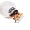Cellulose Acetate Claw Hair Clips, Oval, Splicing Color, Black, 42x38mm
