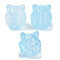 Transparent Spray Paint Glass Beads, Fox, Light Sky Blue, 15x14x13.5mm, Hole: 1.2mm