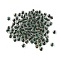 130Pcs 10G Transparent Glass Seed Beads, Round, Faceted, Dark Green, 4x3mm, Hole: 1mm