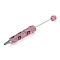 Iron Beadable Pen, Ball-Point Pen, with Polymer Clay Rhinestone, for DIY Personalized Pen with Jewelry Beads, Random Underlay, Light Rose, 149x16mm
