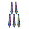 Rainbow Color Alloy Pendants, Cadmium Free & Nickel Free & Lead Free, 45x10x3mm, Hole: 1.8mm