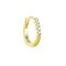 925 Sterling Silver Star Hoop Earrings, with Clear Cubic Zirconia, Golden, Yellow, 12x13mm