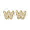 Brass Micro Pave Clear Cubic Zirconia Pendants, Cadmium Free & Nickel Free & Lead Free, Letter W, 28x25.5x6mm, hole: 3.5x2.5mm