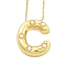 Brass & Plastic Pearl Letter Pendant Box Chain Necklaces for Women, Real 18K Gold Plated, Letter C, 17.64 inch(44.8cm)