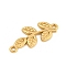 Ion Plating(IP) 304 Stainless Steel Links, Leaf Connector Charms, Real 18K Gold Plated, 28x12.5x2mm, Hole: 1.5mm