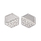 Non-Tarnish 304 Stainless Steel Pendants, Hexagon Charm, Stainless Steel Color, 26x23x1.5mm, Hole: 1.6mm