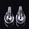 Handmade One Hole Blown Glass Bottles, for Glass Vial Pendants Making, Teardrop, Clear, 32.5~33.5x18~18.5mm, Hole: 3~3.5mm
