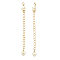 Brass Chain Extender, with Chain and Lobster Claw Clasps, Nickel Free, Real 14K Gold Plated, 71mm