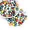 Glass Seed Beads, Rainbow Plated, Round, Mixed Color, 8~8.5x7.5~8mm, Hole: 1.2~1.8mm, about 690pcs/pound