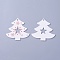 Poplar Wood Pendants, Dyed, Christmas Tree, White, 62x66.5x3mm, Hole: 2.5mm