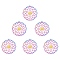 201 Stainless Steel Pendants, Sacred Geometry, Laser Cut, Rainbow Color, 35.5x33x1mm, Hole: 1.6mm, 6pcs/box