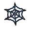 Halloween Theme Glass Seed Beads, Loom Pattern, Spider Web Pendants, with Jump Ring, Marine Blue, 43x33mm, Hole: 2.5mm