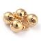 Brass Links, Long-Lasting Plated, with Threaded Hole, Round, Real 24K Gold Plated, 9.5x7mm, Hole: 1.5mm, Inner Diameter: 2mm