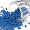 11/0 Grade A Round Glass Seed Beads, Baking Paint, Deep Sky Blue, 2.3x1.5mm, Hole: 1mm, about 48500pcs/pound