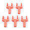 Rack Plating Spray Painted Alloy 2-Loop Link Pendants, Letter Charms, Lead Free & Nickel Free & Cadmium Free, Letter.T, 13.5x8.5x2mm, Hole: 2mm
