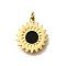 304 Stainless Steel Enamel Charms, with Jump Ring, Real 18K Gold Plated, Ion Plating(IP), Sun, 15x13x1.5mm, Hole: 2.5mm