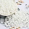 Imitation Jade Glass Seed Beads, Luster, Baking Paint, Round, White, 5.5x3.5mm, Hole: 1.5mm