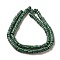 Handmade Nepalese Lampwork Beads, Column with Stripe, Green, 7x4mm, Hole: 2mm, about 103~134pcs/strand, 25.59~26.38''(65~67cm)