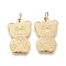 Ion Plating(IP) 304 Stainless Steel Pendants, with Jump Ring, Laser Cut, Bear, Golden, 16x10.5x0.8mm, Jump Ring: 4x0.6mm, 2.8mm Inner Diameter
