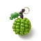 Handmade Glass Seed Beaded Apple Pendants, with 304 Stainless Steel Jump Ring , Lime, 16x10mm, Hole: 2.8mm