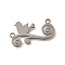 201 Stainless Steel Pendants, Laser Cut, Bird and Branch Charm, Stainless Steel Color, 30x16.5x1mm, Hole: 2mm