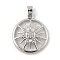 Brass Micro Pave Cubic Zirconia Pendants, Sun, Platinum, 20.5x18x4mm, Hole: 4x3.5mm