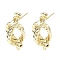 Brass Stud Earring Findings, Knot, Real 14K Gold Plated, 24x12mm, Hole: 1.6mm, Pin: 1mm