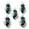 Handmade Lampwork Pendants, Sea Horse Charms, Teal, 35~40x16~20x11~16mm, Hole: 2.5mm