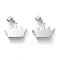 Non-Tarnish 304 Stainless Steel Pendants, Manual Polishing, Crown, Stainless Steel Color, 13.5x17.5x3.5mm, Hole: 3x7mm