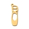 304 Stainless Steel Pendants, Laser Cut, Ballet Shoes Charm, Real 18K Gold Plated, 25x8x1mm, Hole: 1.5mm
