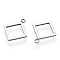 Non-Tarnish 304 Stainless Steel Pendants, Manual Polishing, Rhombus Charm, Hollow, Stainless Steel Color, 15.5x13x1mm, Hole: 1.6mm