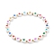 Heart Opaque Acrylic Beads Stretch Bracelet for Teen Girl Women, 304 Stainless Steel Beads Bracelet, Colorful, Inner Diameter: 2-1/8 inch(5.5cm)